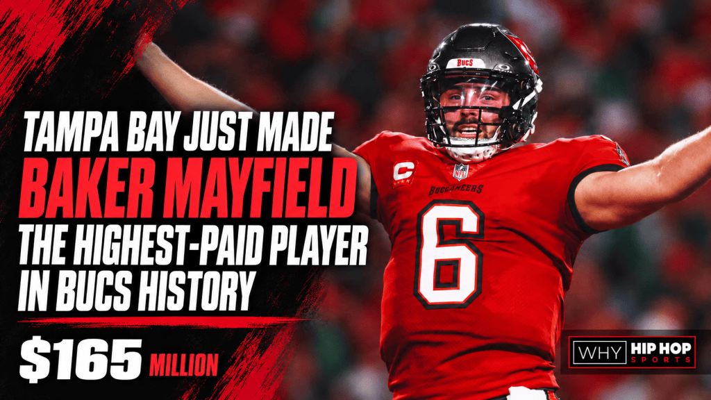 Tampa Bay Buccaneers quarterback Baker Mayfield discussing his historic contract extension.